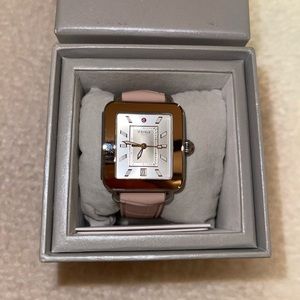 NEW MICHELE Women’s Deco Sport Two-Tone Pink Gold Watch